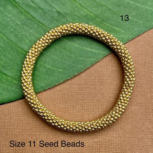 Gold - Biscuits - Beaded Bangles #13
