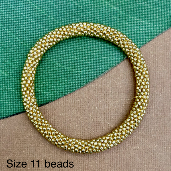 Gold - Biscuits - Beaded Bangles #13