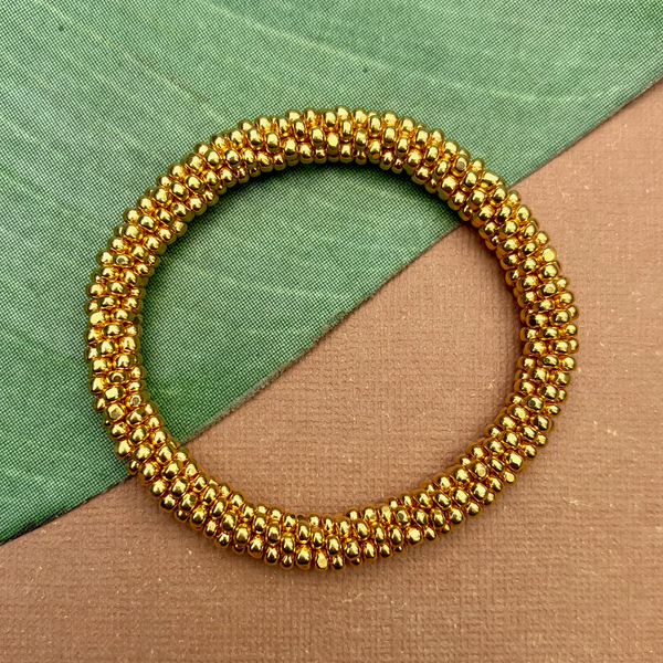 Gold - Biscuits - Beaded Bangles #16