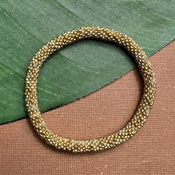 Cream - Biscuits - Beaded Bangles #17