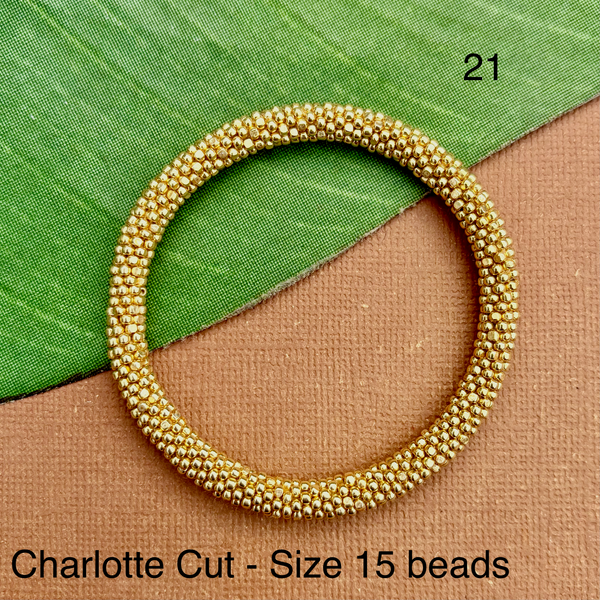 Gold - Biscuits - Beaded Bangles #21