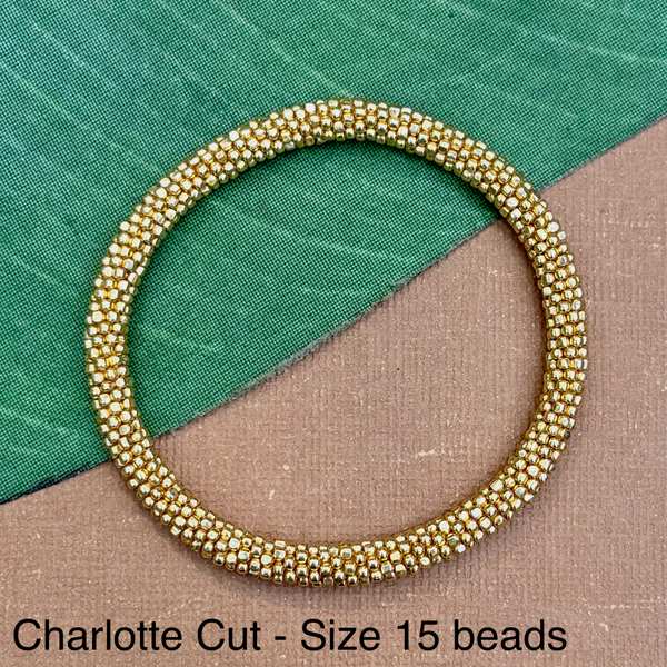Gold - Biscuits - Beaded Bangles #21