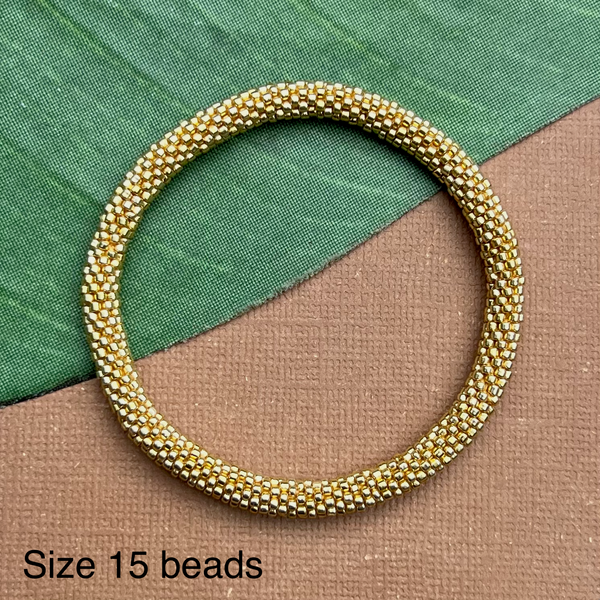 Gold - Biscuits - Beaded Bangles #22