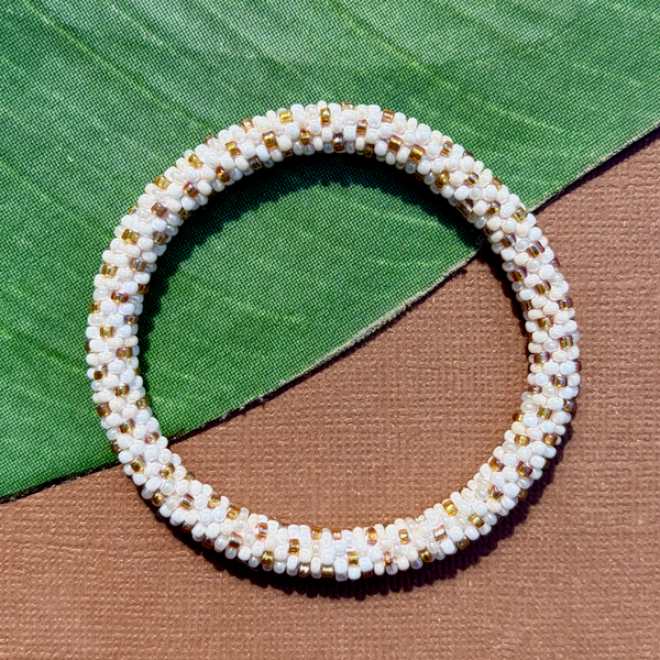 Cream - Biscuits - Beaded Bangles #23