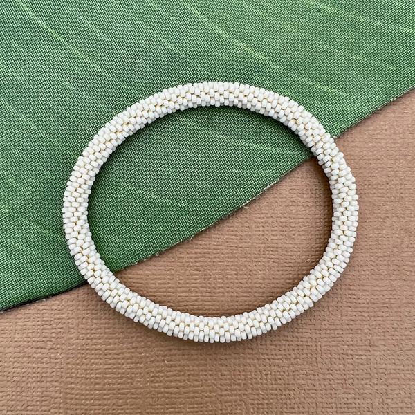 Cream - Biscuits - Beaded Bangles #25
