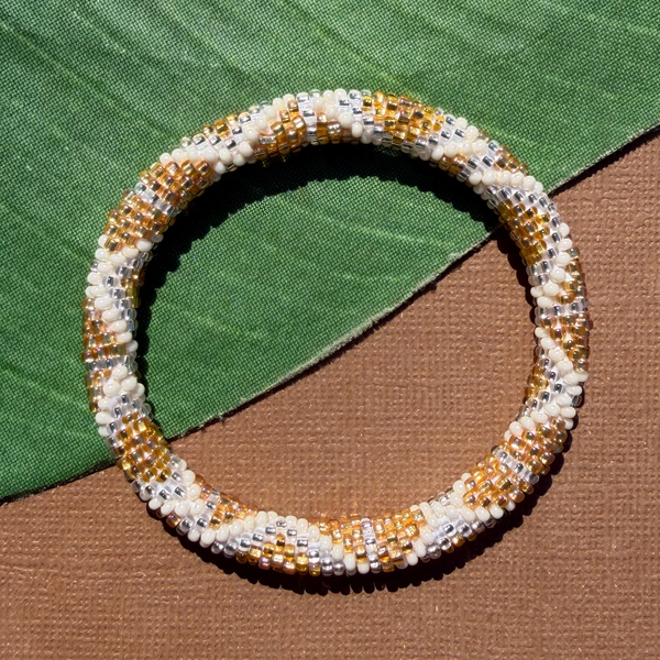 Cream - Biscuits - Beaded Bangles #28