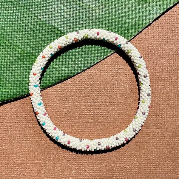 Cream - Biscuits - Beaded Bangles #5