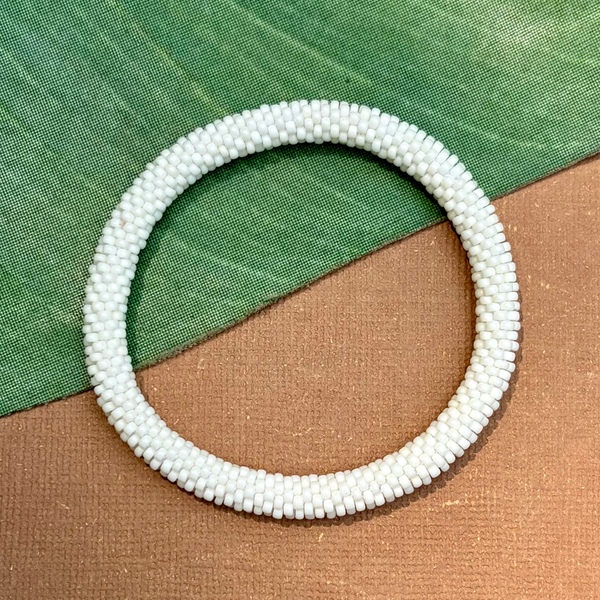 Cream - Biscuits - Beaded Bangles #6
