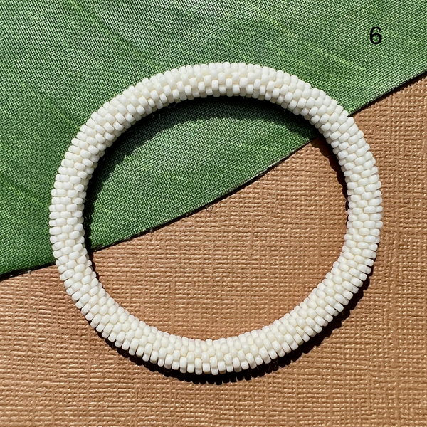 Cream - Biscuits - Beaded Bangles #6