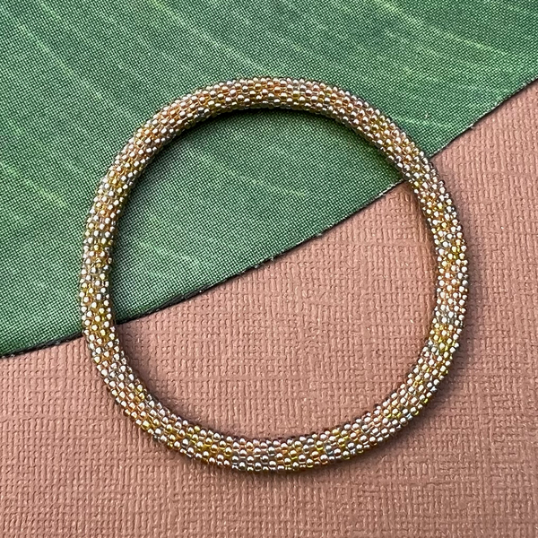 Cream - Biscuits - Beaded Bangles #7