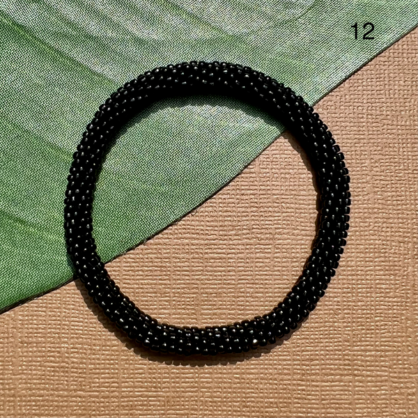 Black Beaded Bangles #12