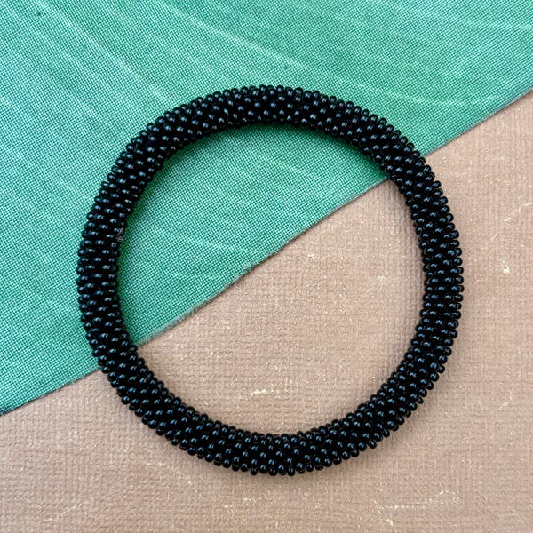 Black Beaded Bangles #12