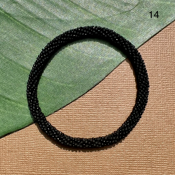 Black Beaded Bangles #14