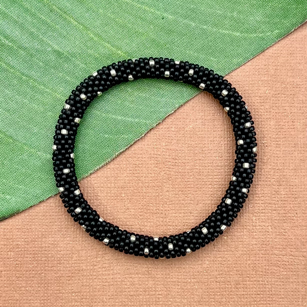 Black Beaded Bangles #18
