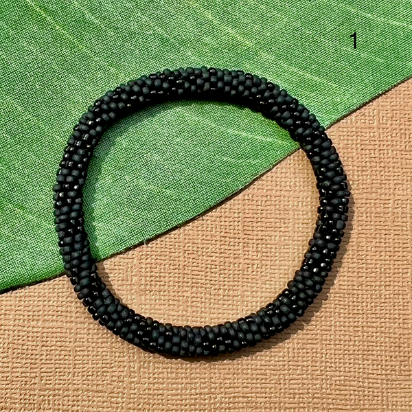 Black Beaded Bangles #1