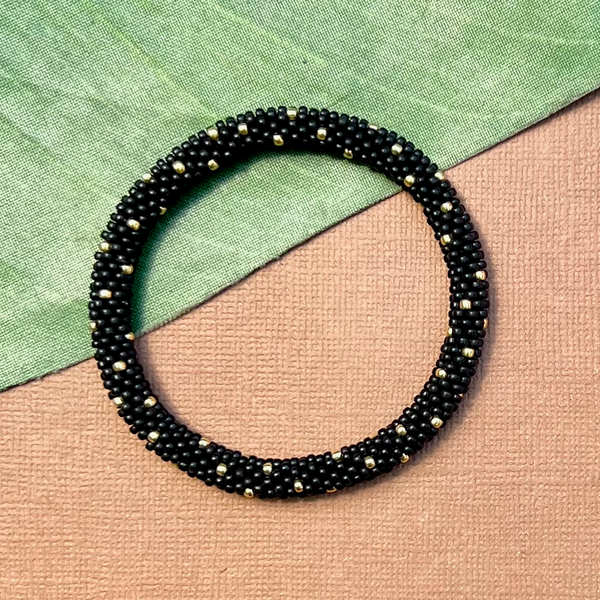 Black Beaded Bangles #4
