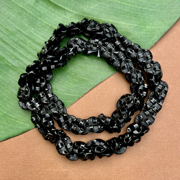 Black Button Beads - 100 Pieces