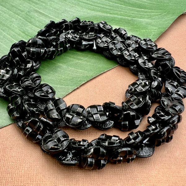 Black Button Beads - 100 Pieces
