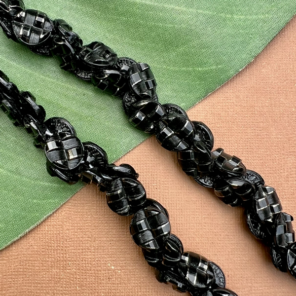 Black Button Beads - 100 Pieces