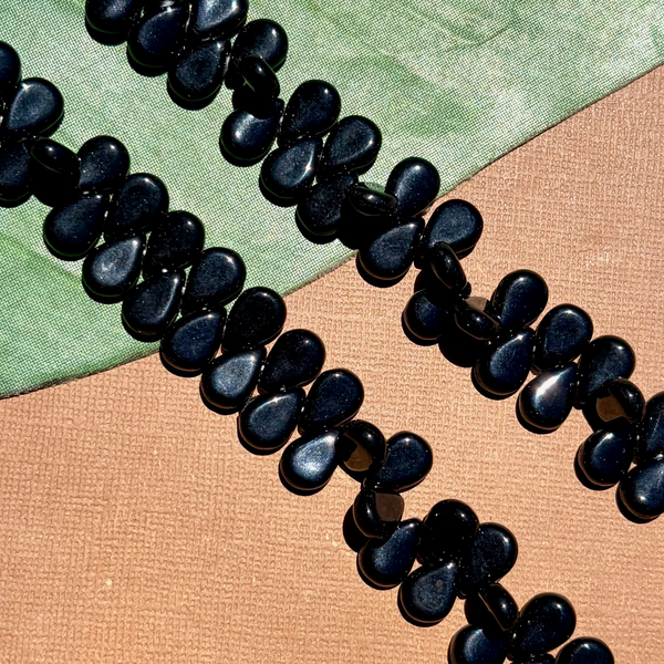 Black Drop Beads - 100 Pieces