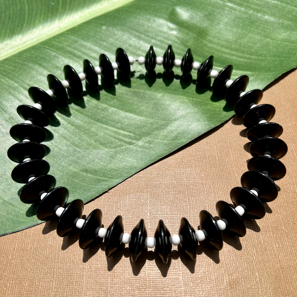 Black Saucer Beads - 33 Pieces