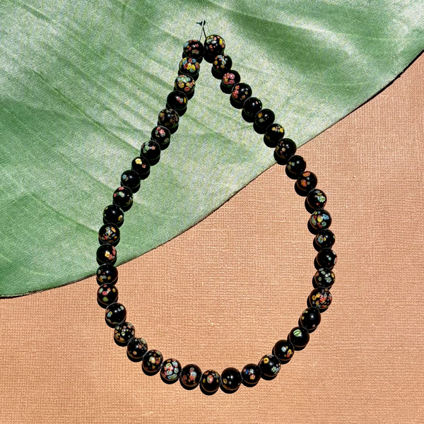 Black Tombo 8mm Beads - 50 Pieces