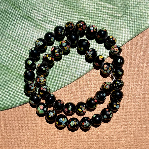 Black Tombo 8mm Beads - 50 Pieces