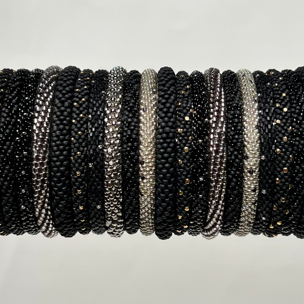 Black Beaded Bangles #2
