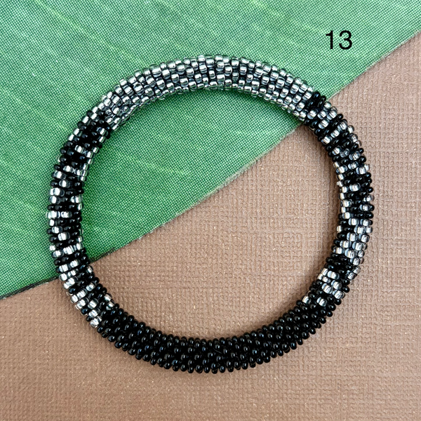Obsidian (Black) Beaded Bangles