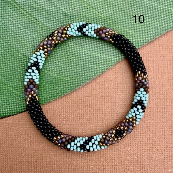 Obsidian (Black) Beaded Bangles