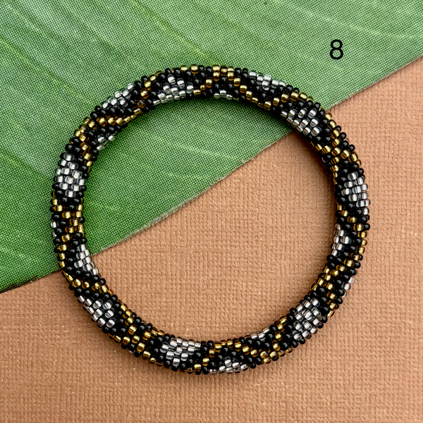 Obsidian (Black) Beaded Bangles