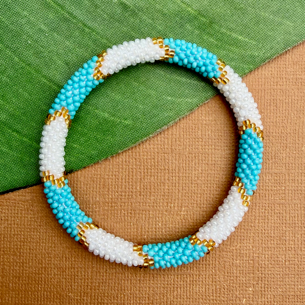 Blue Beaded Bangles #13