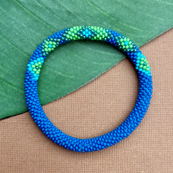Blue Beaded Bangles #28