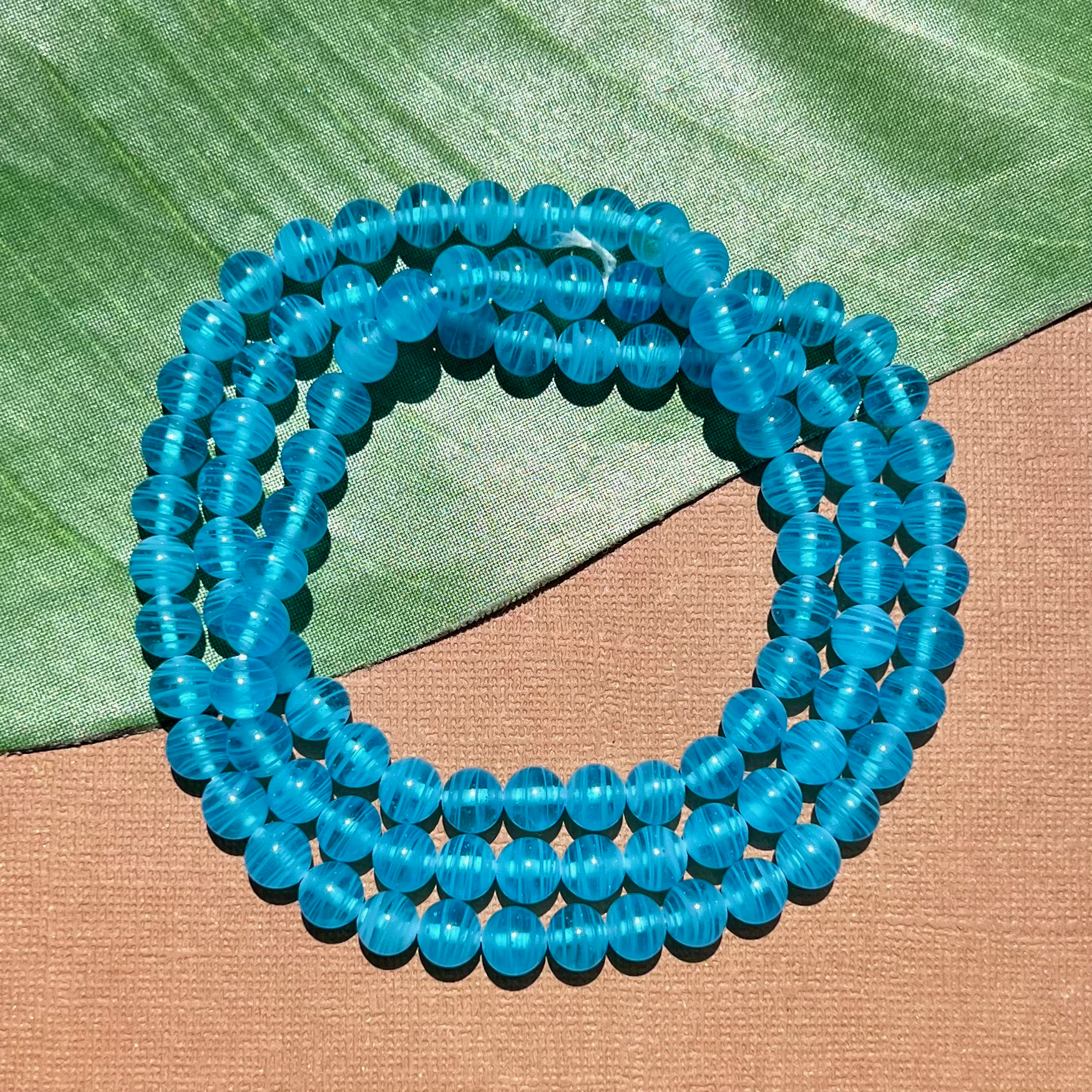Vintage Blue 8mm Beads - 100 Pieces