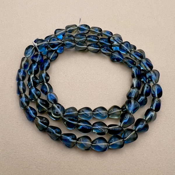 Blue Organic Triangle Beads - 85 Pieces