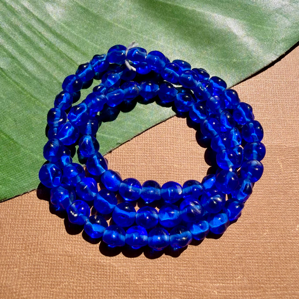 Blue Organic Round Beads - 100 Pieces