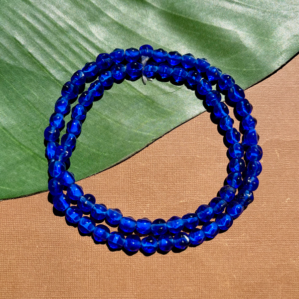 Blue Organic Round Beads - 100 Pieces