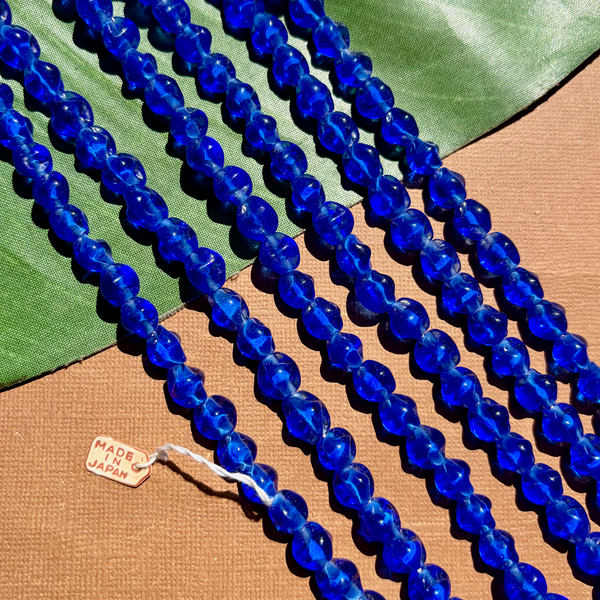 Blue Organic Round Beads - 100 Pieces