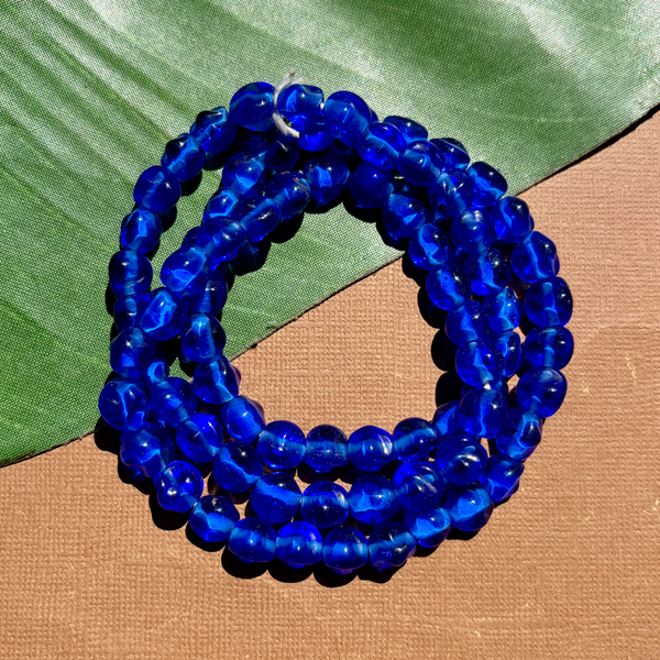 Blue Organic Round Beads - 100 Pieces
