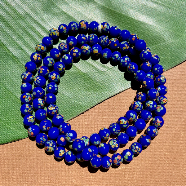 Blue Tombo 8mm Beads - 50 Pieces