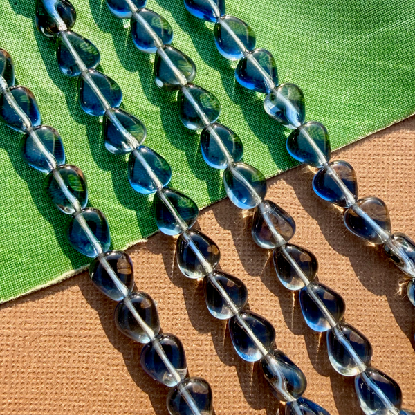 Blue Organic Triangle Beads - 85 Pieces