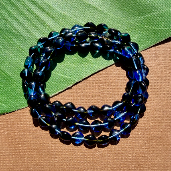 Blue & Black Soft Diamond Beads - 75 Pieces