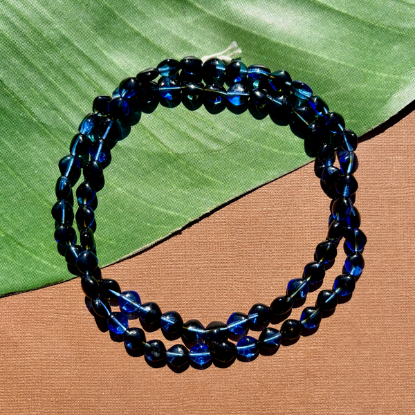 Blue & Black Soft Diamond Beads - 75 Pieces
