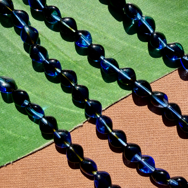 Blue & Black Soft Diamond Beads - 75 Pieces