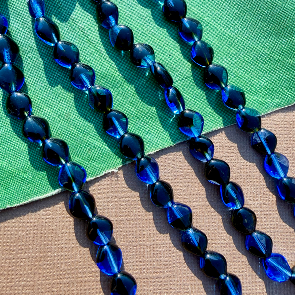Blue & Black Soft Diamond Beads - 75 Pieces