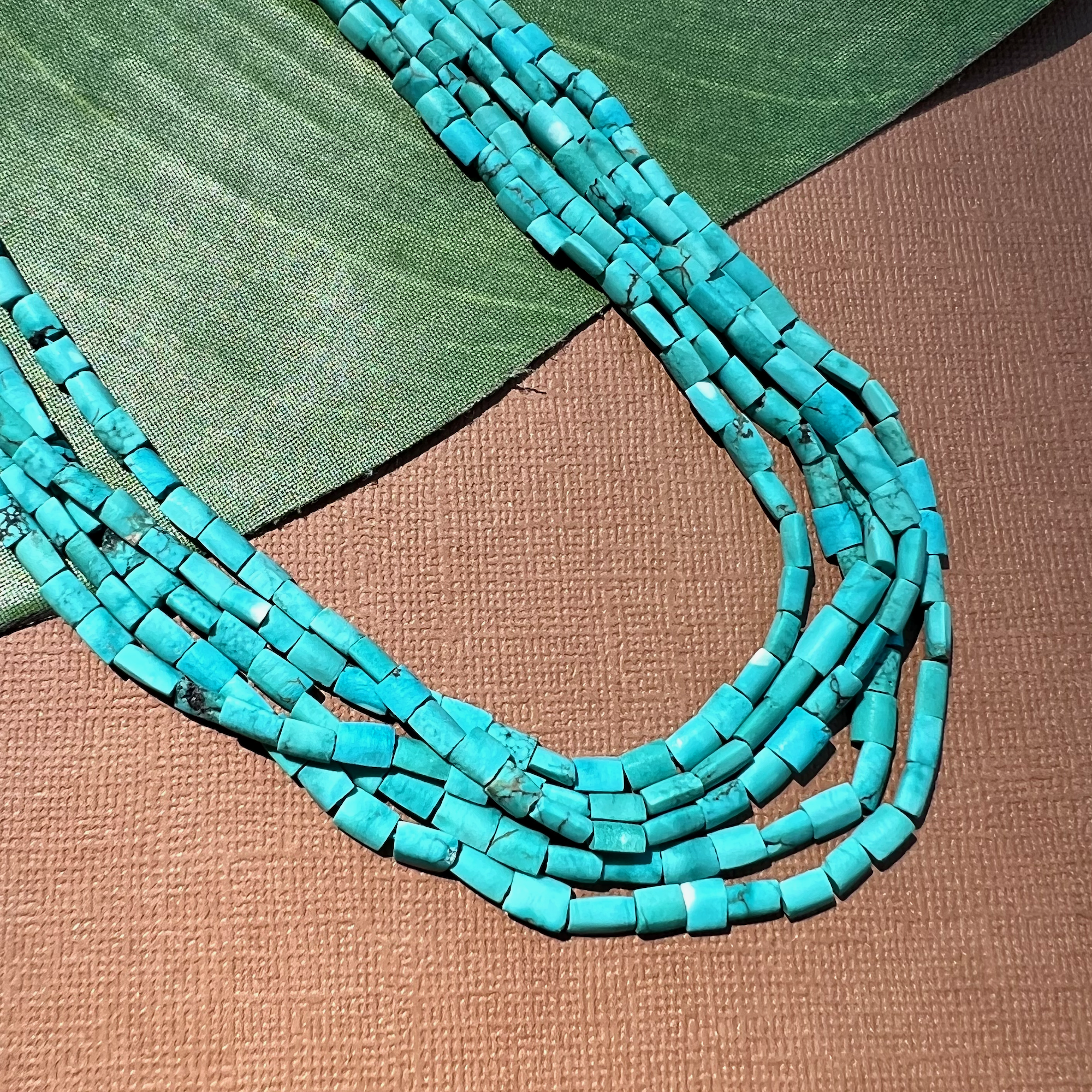 Turquoise Organic Rectangle Bead - 1 Strand