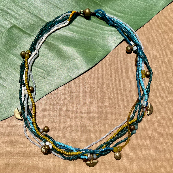 Short Akha Necklaces - Blues