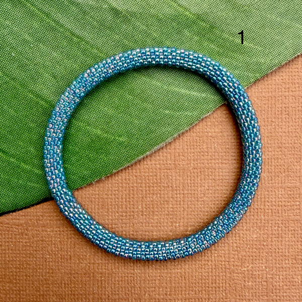 Blue Sky (Blues) Beaded Bangles