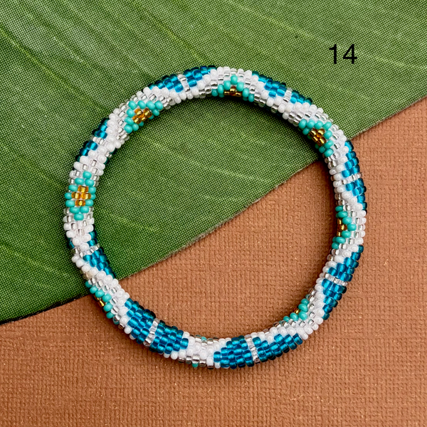 Blue Sky (Blues) Beaded Bangles