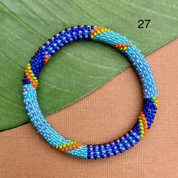 Blue Sky (Blues) Beaded Bangles